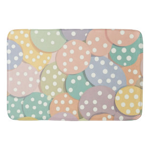 Seamless Polka Dot Pattern in Pastel Colours Bath Mat
