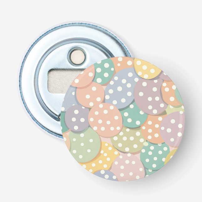 Seamless Polka Dot Pattern in Pastel Colours Bottle Opener (Front)