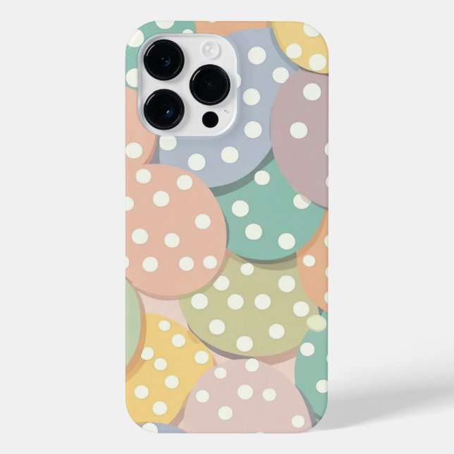 Seamless Polka Dot Pattern in Pastel Colours iPhone Case (Back)