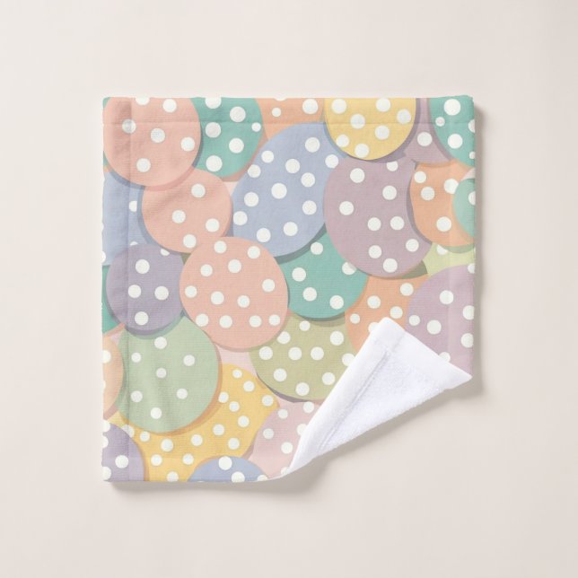 Seamless Polka Dot Pattern in Pastel Colours Wash Cloth (Wash Cloth)