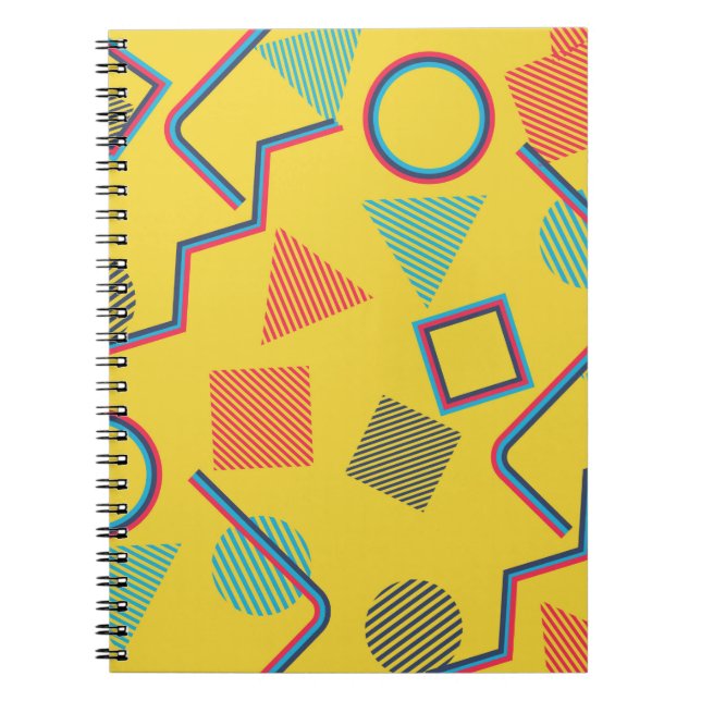 Seamless Pop Art Pattern. Abstract Colourful Textu Notebook (Front)
