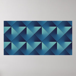 Seamless pop art pattern of lined rhombuses poster