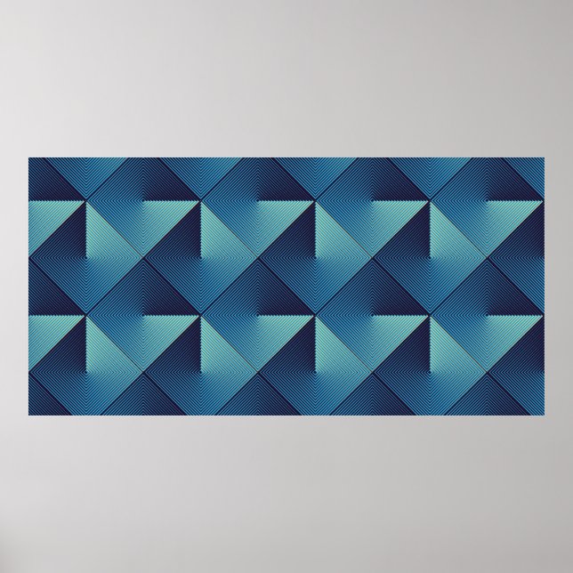 Seamless pop art pattern of lined rhombuses poster (Front)