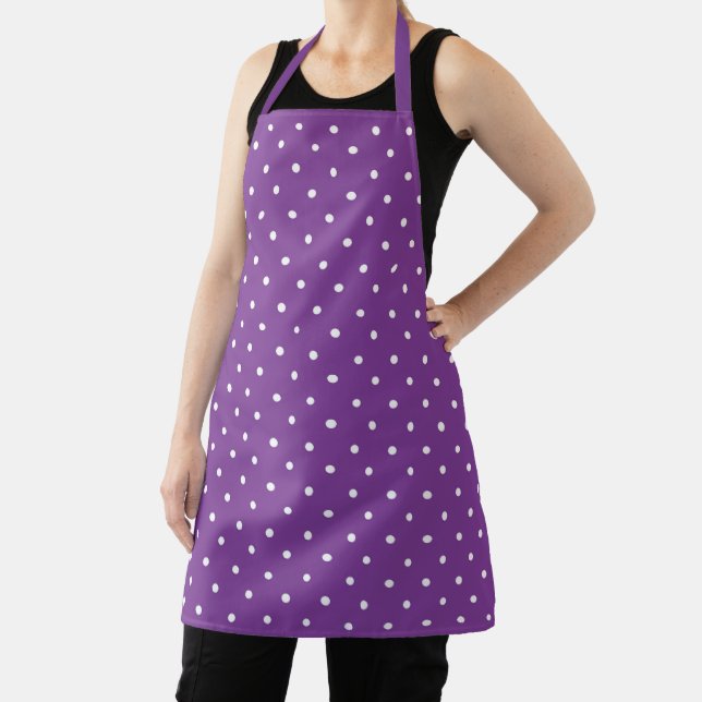 Seamless purple background polka dot pattern  apron (Insitu)