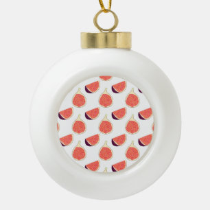 Seamless purple fig: colorful pattern ceramic ball christmas ornament