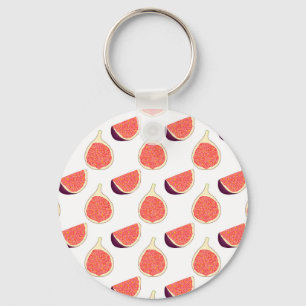 Seamless purple fig: colorful pattern key ring