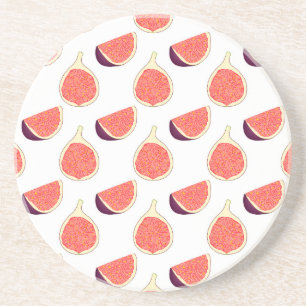 Seamless purple fig: colourful pattern coaster