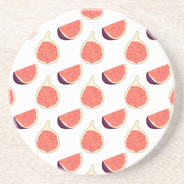 Seamless purple fig: colourful pattern coaster (Front)
