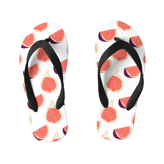 Seamless purple fig: colourful pattern kid's jandals (Footbed)