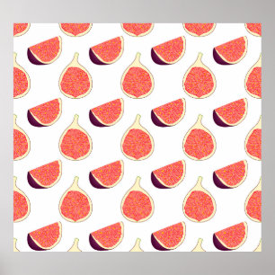 Seamless purple fig: colourful pattern poster