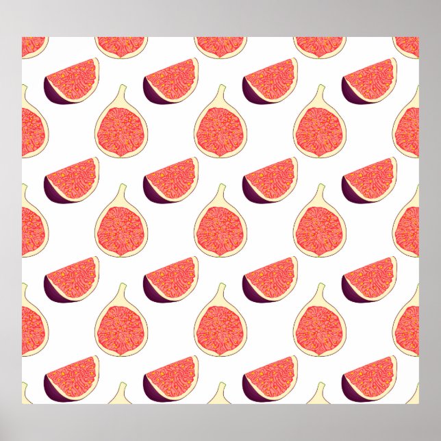 Seamless purple fig: colourful pattern poster (Front)