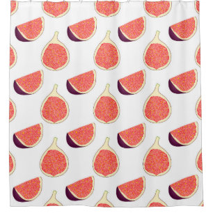 Seamless purple fig: colourful pattern shower curtain