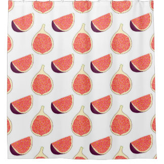 Seamless purple fig: colourful pattern shower curtain