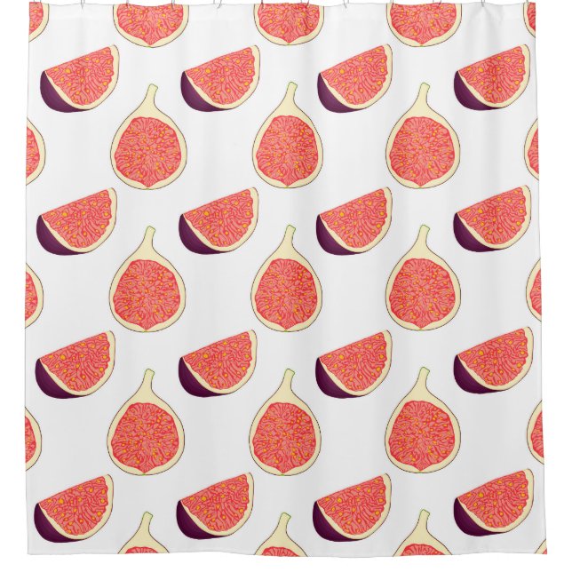 Seamless purple fig: colourful pattern shower curtain (Front)