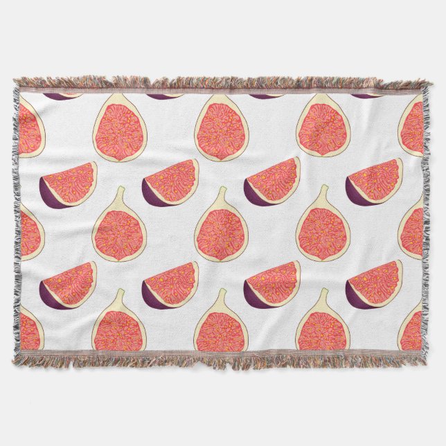 Seamless purple fig: colourful pattern throw blanket (Front)
