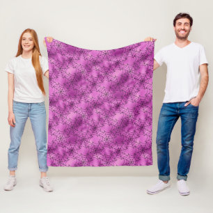 Seamless Purple Foil and Black Cobwebs Halloween Fleece Blanket