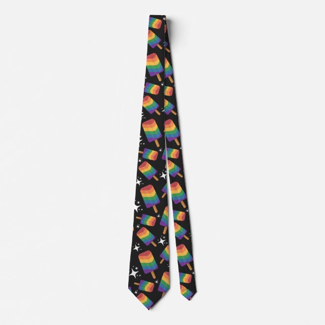 Seamless Reapeating Plaid Asexual Pride Pattern Tie (Front)