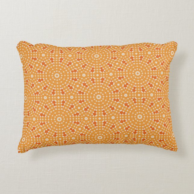 Seamless Red and Gold Sun Decorative Cushion (Front)