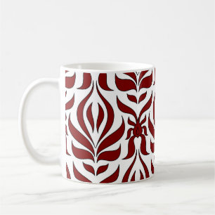Seamless Red and White Pattern Design Coffee Mug