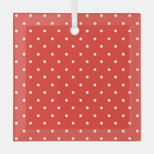 Seamless red background polka dot pattern glass tree decoration