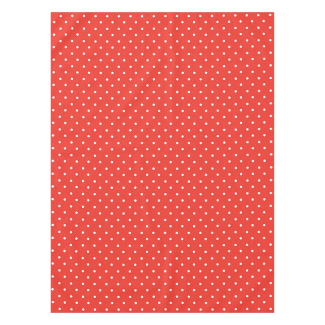 Seamless red background polka dot pattern tablecloth (Front)