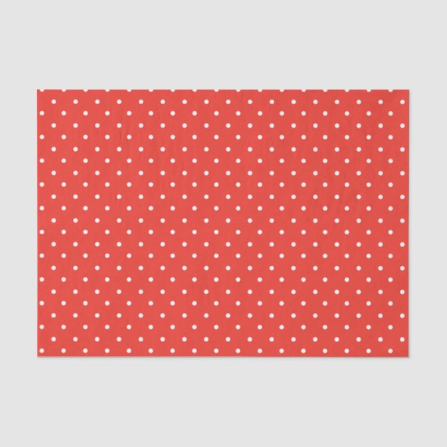 Seamless red background polka dot pattern tissue paper (Front)