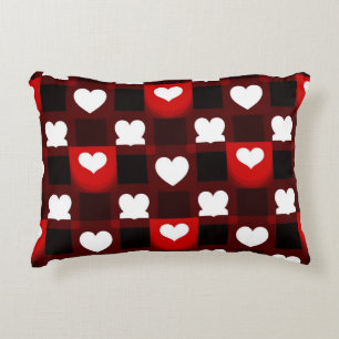 Seamless Red Heart Pattern Background Decorative Cushion