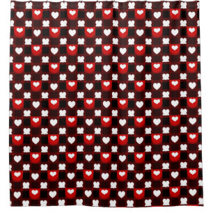 Seamless Red Heart Pattern Background Shower Curtain