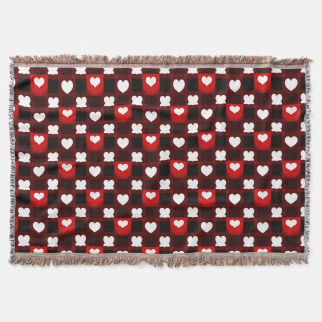 Seamless Red Heart Pattern Background Throw Blanket (Front)