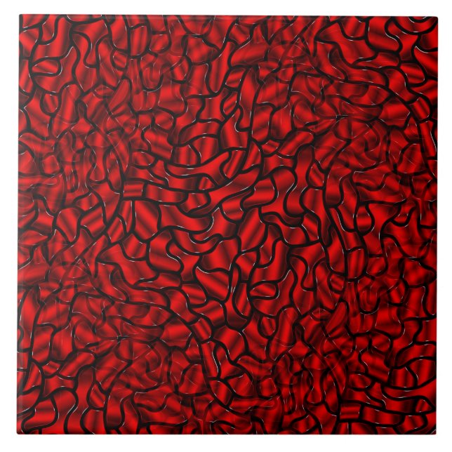 Seamless Red Pattern Ceramic Tile (Front)