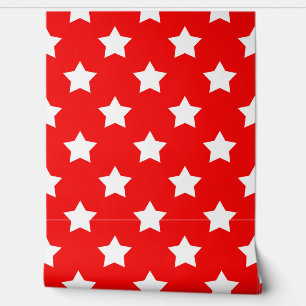 Seamless Red White Stars Background Wallpaper