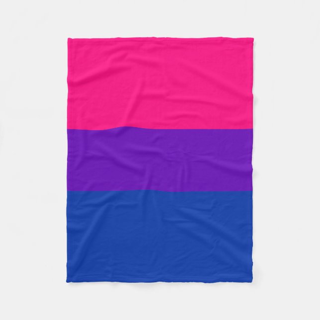 Seamless Repeating Bisexual Pride Flag Pattern Fleece Blanket (Front)