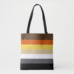 Seamless Repeating Gay Bear Pride Flag Pattern Tote Bag