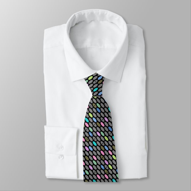 Seamless retro colours design circles polka dots p tie (Tied)