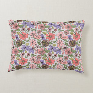 Seamless Retro Floral Pattern Boho Decorative Cushion