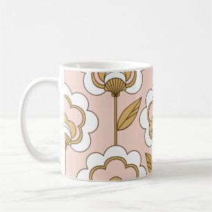 Seamless retro floral pattern coffee mug