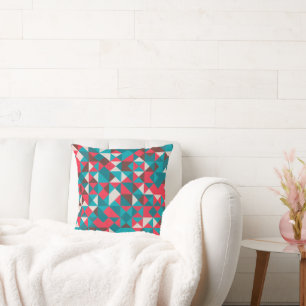 Seamless retro geometric pattern cushion