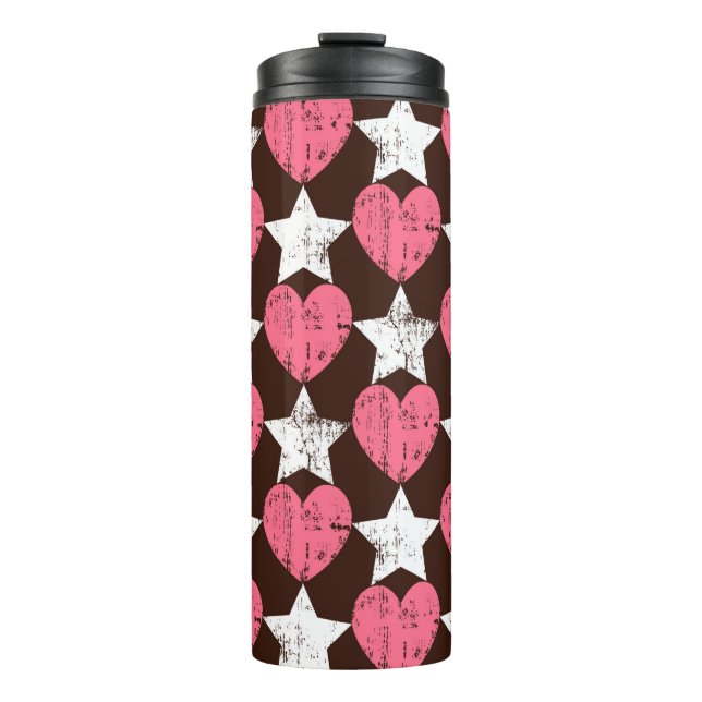 Seamless retro pattern. Texture with threadbare he Thermal Tumbler (Front)