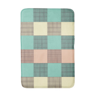 Seamless retro pattern with rounded squares bath m mat