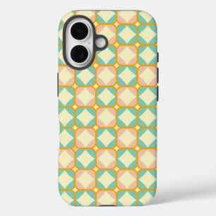 Seamless retro pattern with rounded squares iPhone 16 case
