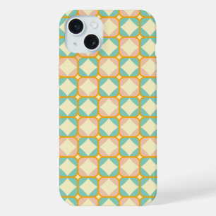 Seamless retro pattern with rounded squares iPhone 15 plus case
