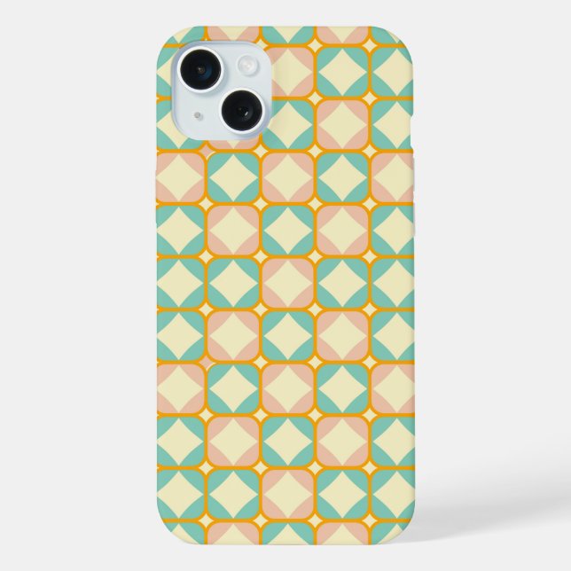 Seamless retro pattern with rounded squares iPhone case (Back)