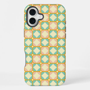 Seamless retro pattern with rounded squares iPhone 16 plus case