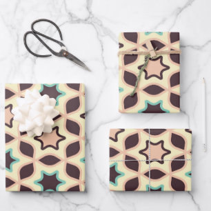 Seamless retro pattern with rounded squares wrappi wrapping paper sheet