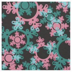 Seamless retro vintage Christmas snowflakes design Fabric