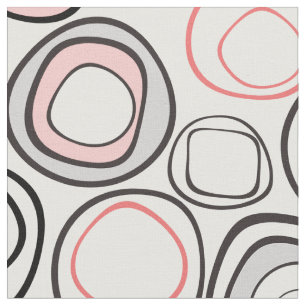 Seamless retro vintage circles round shapes ellips fabric