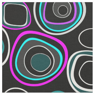 Seamless retro vintage circles round shapes ellips fabric