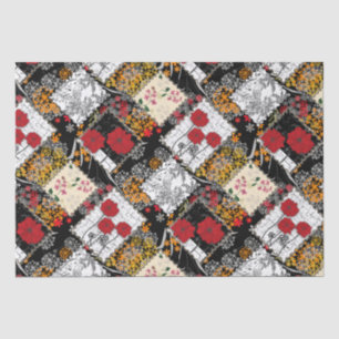 Seamless retro vintage patchwork quilting patches tissue paper