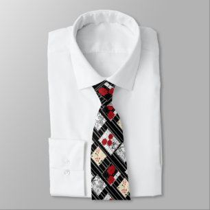 Seamless retro vintage patchwork quilting poppies  tie