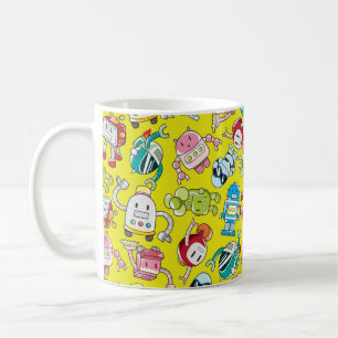 seamless robot pattern coffee mug